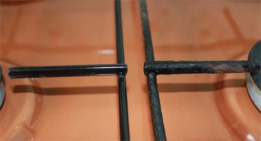 Чистка пароочистителем Karcher SC 1020 решетки на плите с применением латунной насадки.